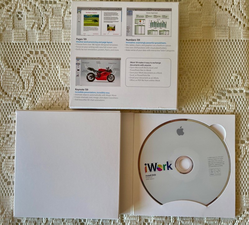 Apple iWork 09 Mac Office Suite Full Version Pages Keynote Numbers Vintage gallery