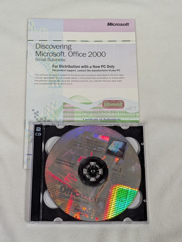 Microsoft Office 2000 Small Business ~ Discs COA and Product Key ~ SR-1