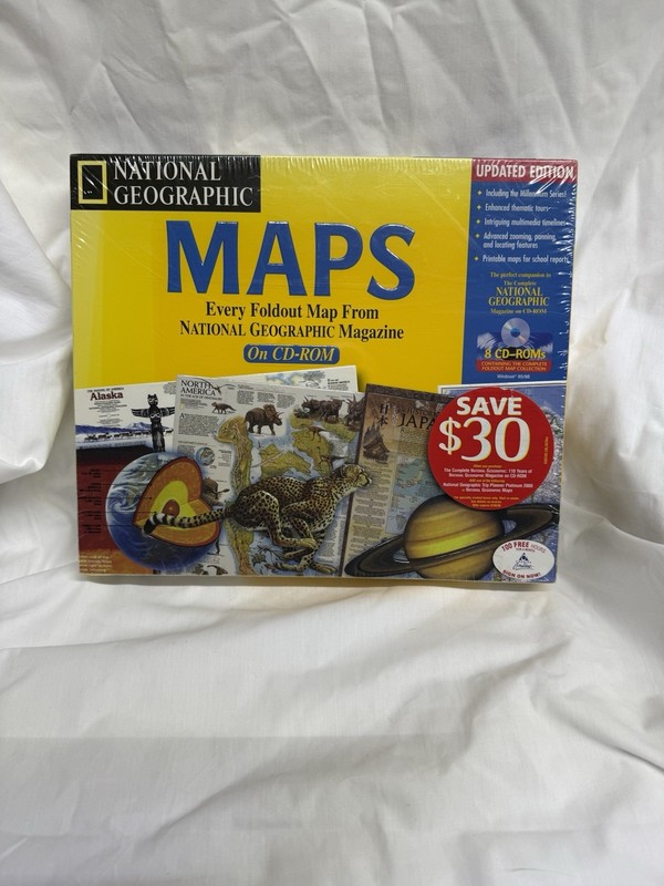 National Geographic Maps Every Fold Out Map from the NG Magazine on CD-ROM NIB