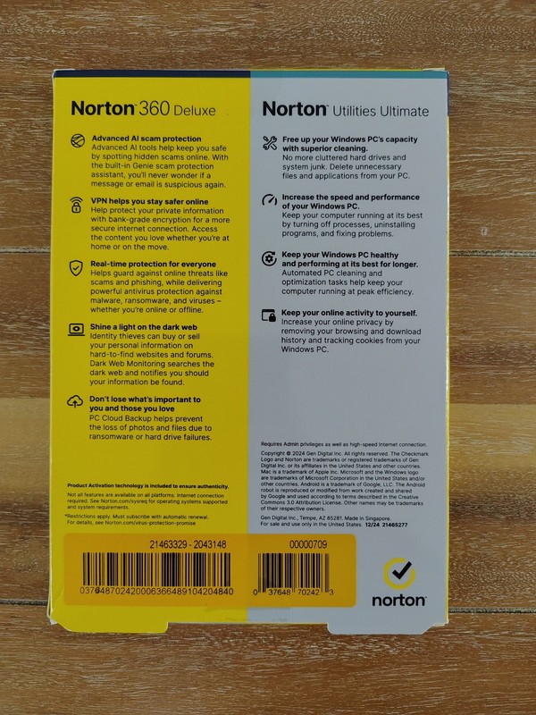 Norton 360 Deluxe for 5 Devices/1 Year + Norton Utilities Ultimate New Ships Fas gallery