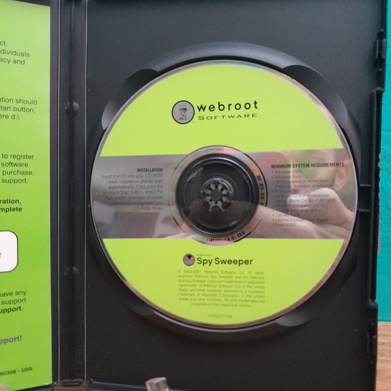 Webroot Spy Sweeper (Windows 98 SE, 2000, Me, XP) Mint Cd w/ Key gallery