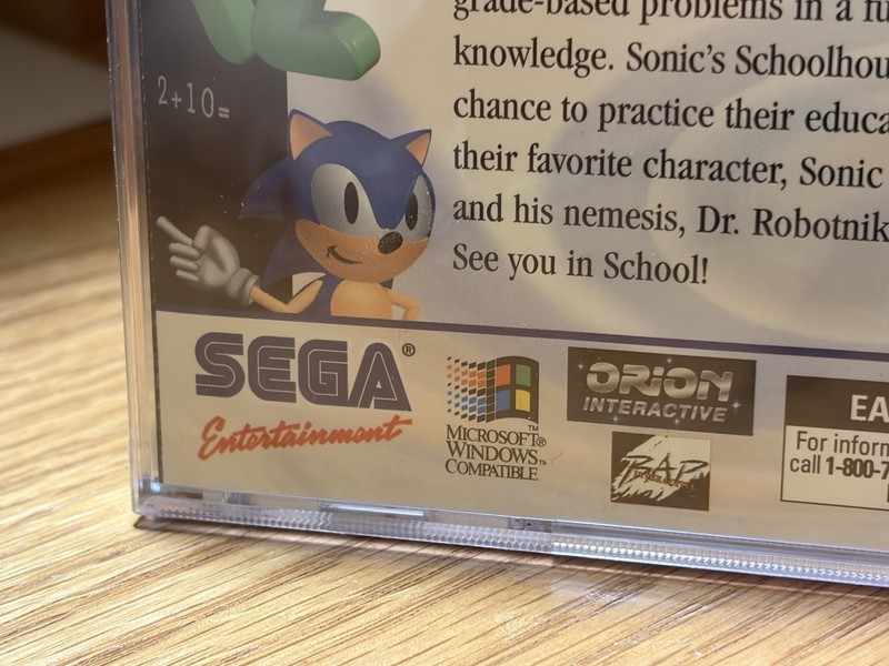 NEW Sonic's Schoolhouse Educational Game PC CD-Rom Windows95 /3.1 SEGA 1996 RARE gallery