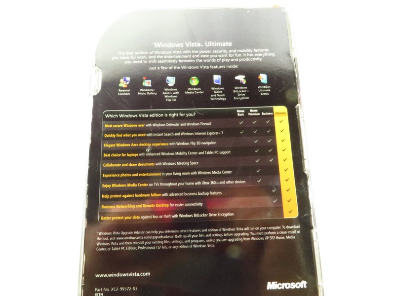 Genuine Microsoft Windows Vista Ultimate Upgrade Version 32/64 Bit W/Product Key gallery
