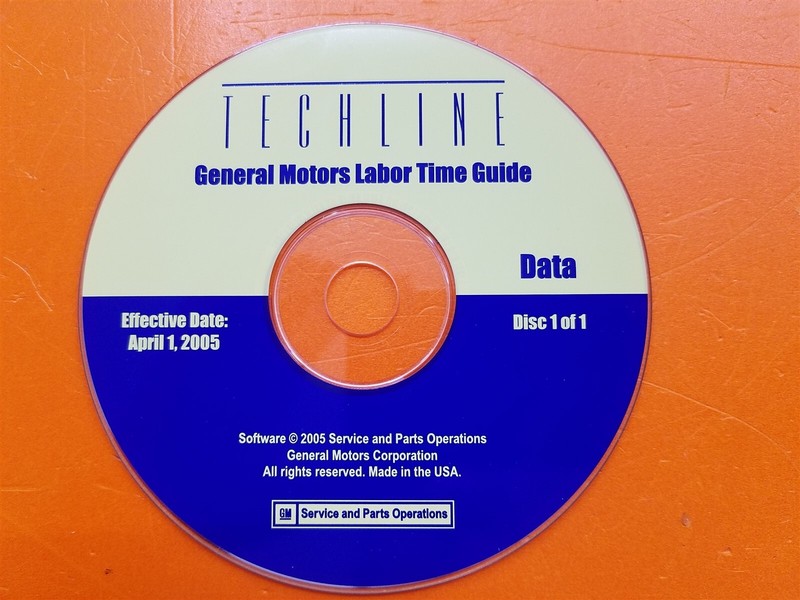 ⭐️⭐️⭐️⭐️⭐️ PC Software CD Disc Techline General Motors Labor Time Guide 2005