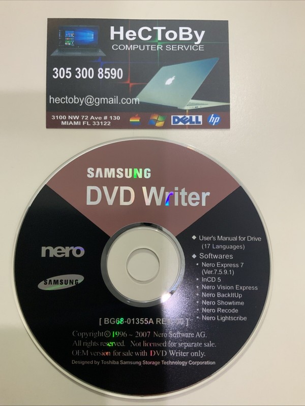 Samsung DVD Writer (PC 1996-2007) Nero – Disc Only Pre-owned