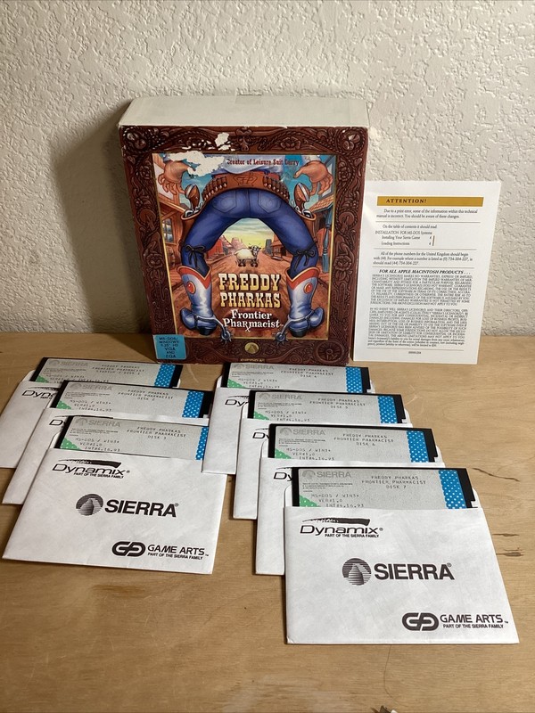 Freddy Pharkas Frontier Pharmacist Big Box MS DOS 5.25 Sierra (1993)