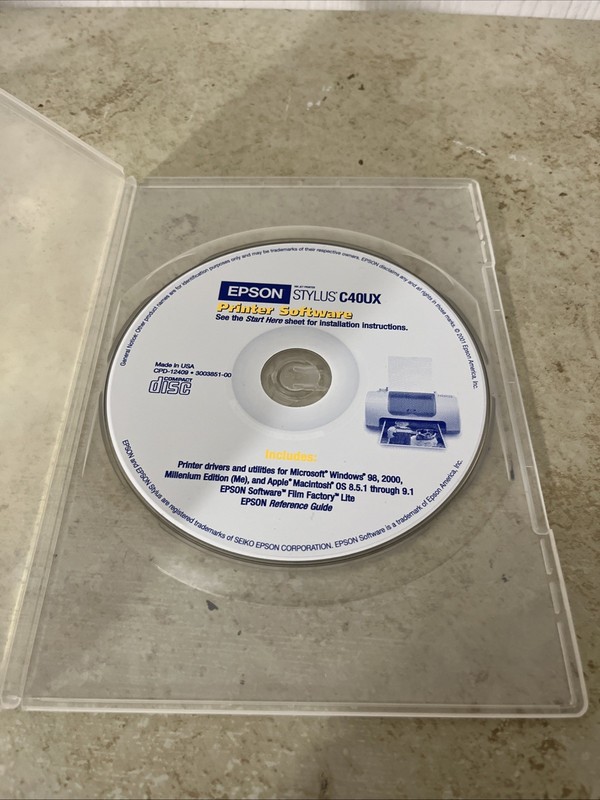 EPSON Stylus C40 Series Printer Software Drivers and Utilities Disc