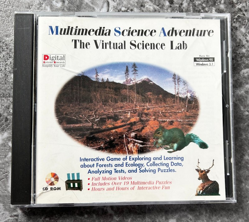 1996 MULTIMEDIA SCIENCE ADVENTURE The Virtual Science Lab Laboratory CD-ROM WIZ