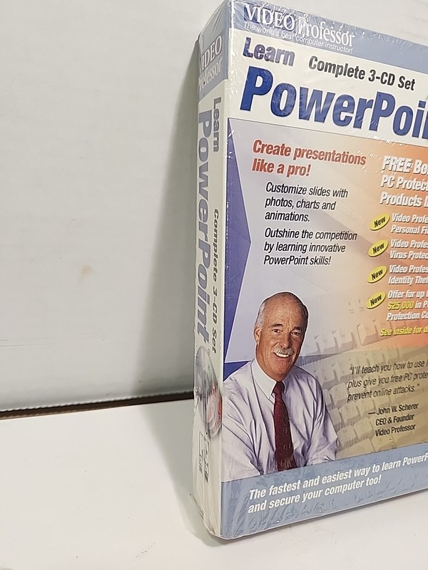 Video Professor Complete 3-CD Set Learn PowerPoint Tutorial PC Software Sealed gallery