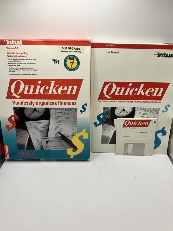 Macintosh 3.0 Quicken 1991 Manage Home & Business Finances Intuit Floppy Disk gallery