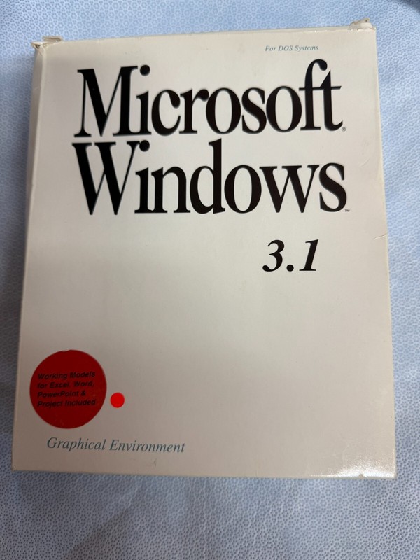Vintage Microsoft Windows 3.1 software in box for DOS Systems, 5.25 and 3.5 disk