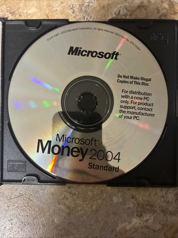 Microsoft Money 2004 Standard PC Software Disc Only ON2999 Finance Program
