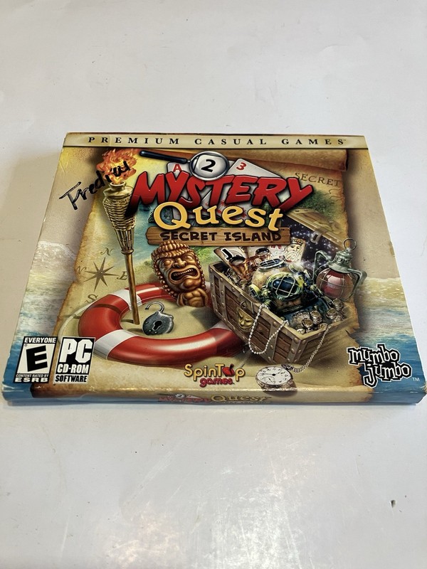 Mystery Quest Secret Island PC CD match hidden object picture game not tested