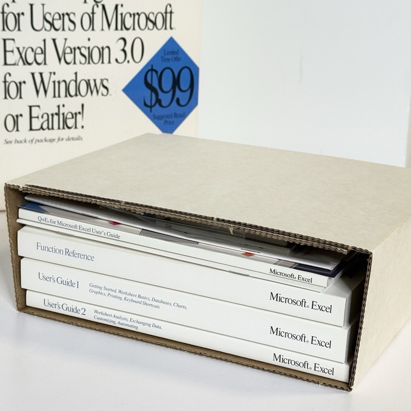Microsoft Excel for Windows 4.0 Upgrade Version 3.0 Vintage Software READ ALL gallery