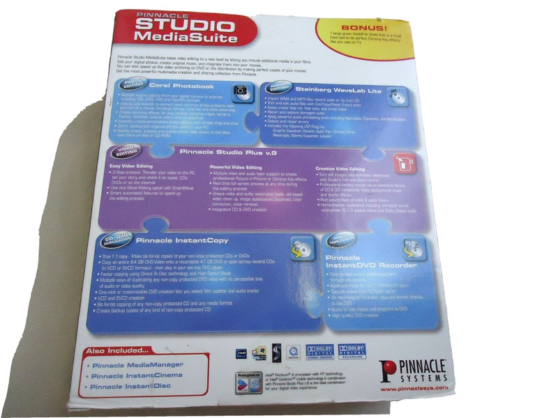 New Pinnacle Studio Media Suite Plus Version 9 Video/Audio/Photo Editing $129.99 gallery