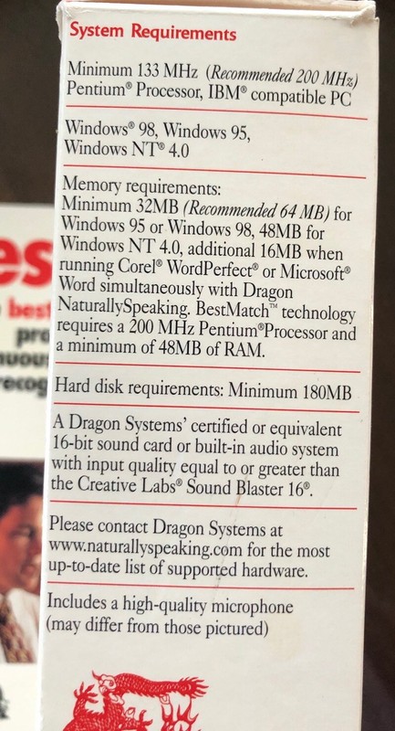 Dragron Systems Dragon Naturally Speaking Standard Version 3 Vintage 1999 Sealed gallery