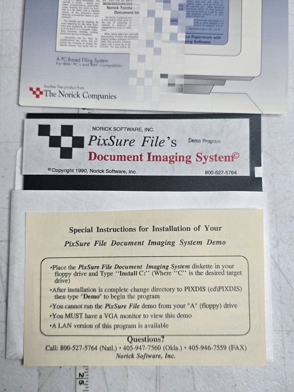 Vintage 1991 PixSure File Electronic Filing System PC Software Letter Price List gallery