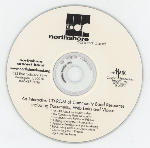 northshore concert band / Interactive CD-ROM of Community Band Resources – 2003