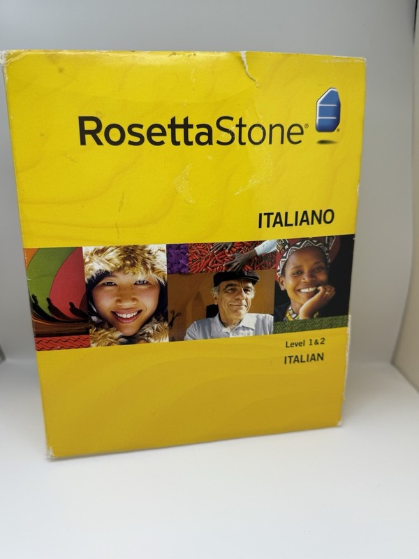 Rosetta Stone V3: Italian, Level 1 & 2 w/ Damaged Headphones & 1 Scratched Disk