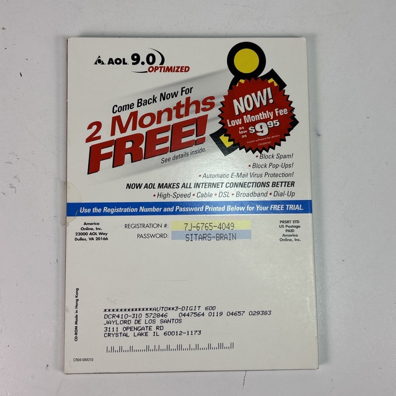 Vintage AOL 9.0 Optimized CD-ROM Brand New Sealed Marketing Campaign Event gallery