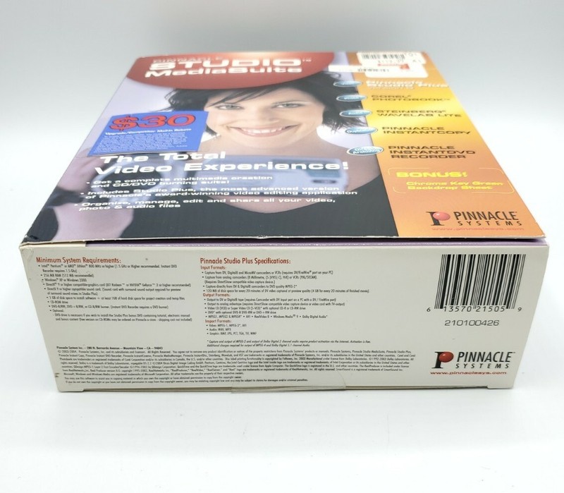 Pinnacle Studio Media Suite Plus Version 9 Video Digital Media Editing Open Box gallery