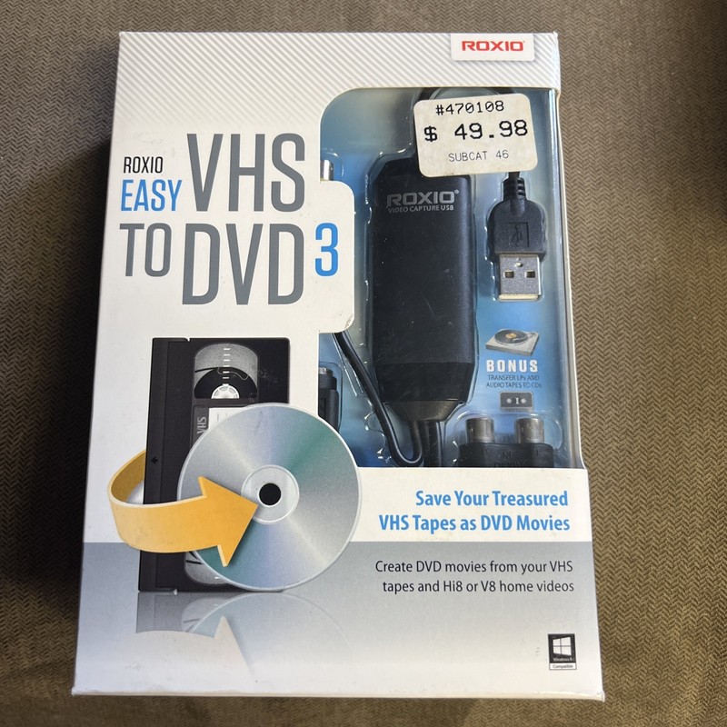 Roxio Easy VHS to DVD 3 Convert Old Home Movies VHS Tapes To DVD 253000 New