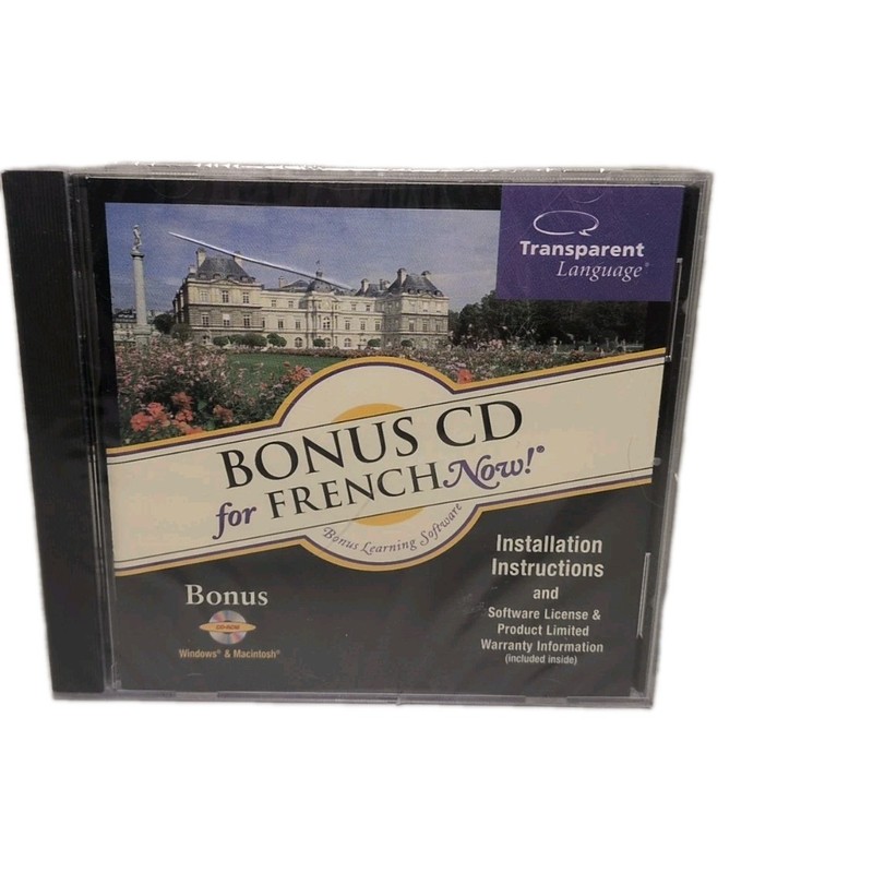 Transparent Language Bonus CD For French Now CD ROM New B38