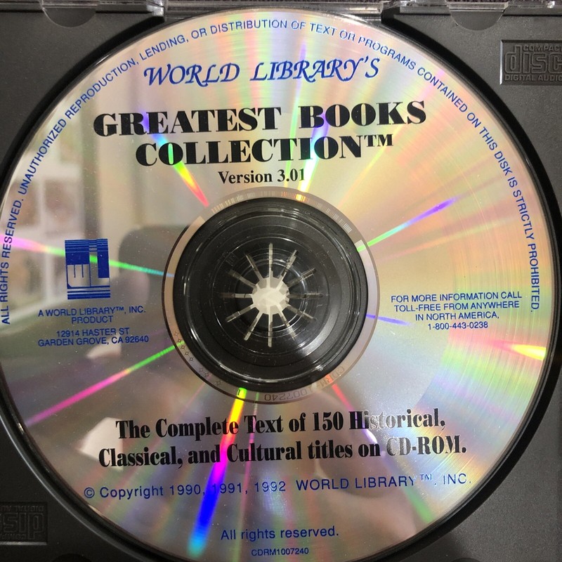 World Library’s Greatest Books Collection Version 3.01 Cd Rom
