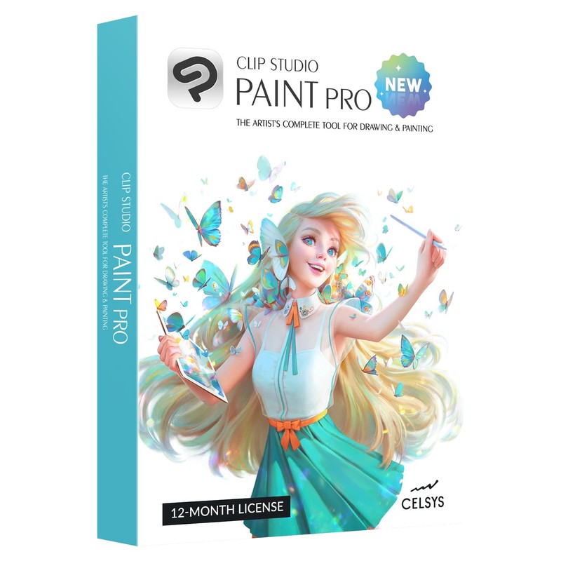 CLIP STUDIO PAINT PRO - New | 12 Months License | 1 Device | for PC, macOS, i...