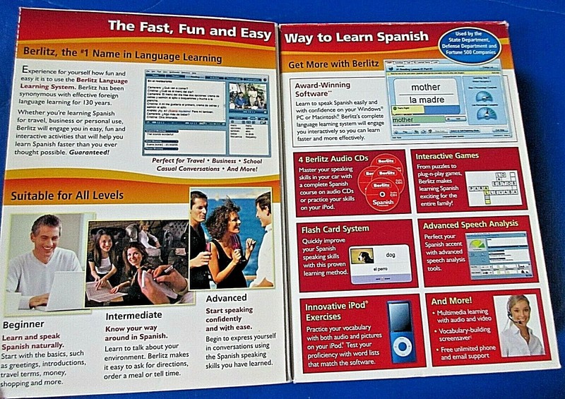 Berlitz Spanish Premier PC Computer Software 4 CDs + Booklet 2009 gallery