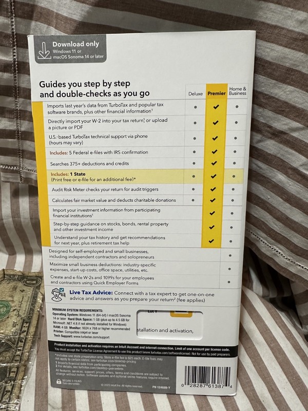 New TurboTax Premier 2025 Tax Software Fed & State Tax Win & Mac Sealed USA gallery