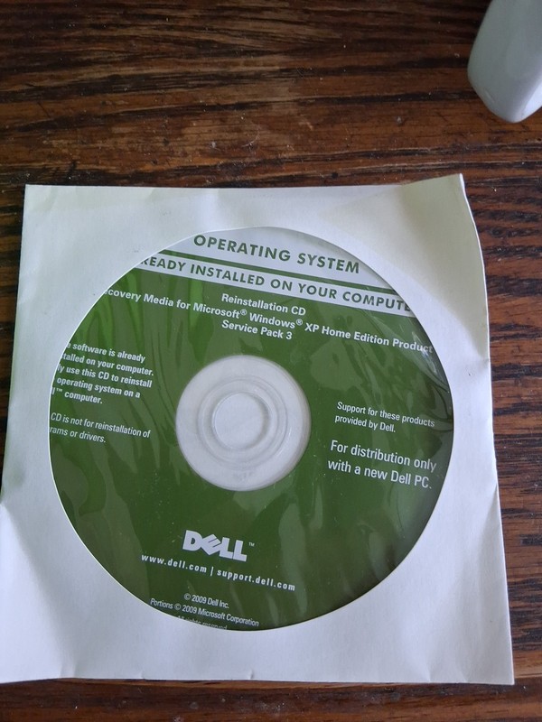 Microsoft Windows XP Home Edition Service Pack 3 CD for Dell Computers