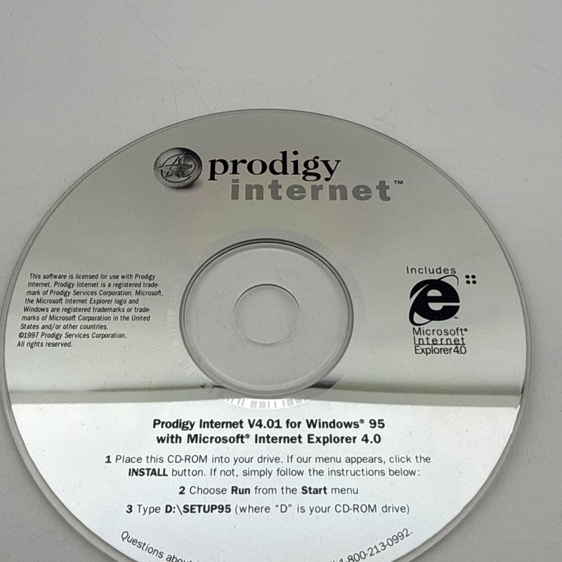Prodigy Internet V4.01 Windows 95 CD-ROM Disc Only 1997