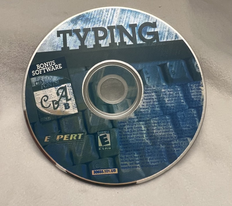 Expert Typing PC CD-Rom Windows 2001 Educational Typing Software *Tested*