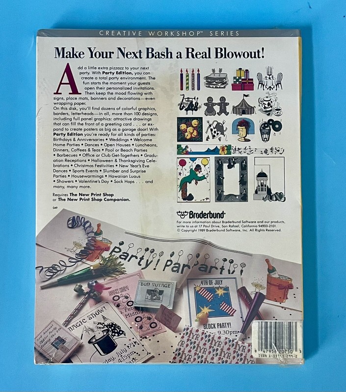 The Print Shop Graphics Library Party Edition for Apple IIe/IIc — New Sealed gallery