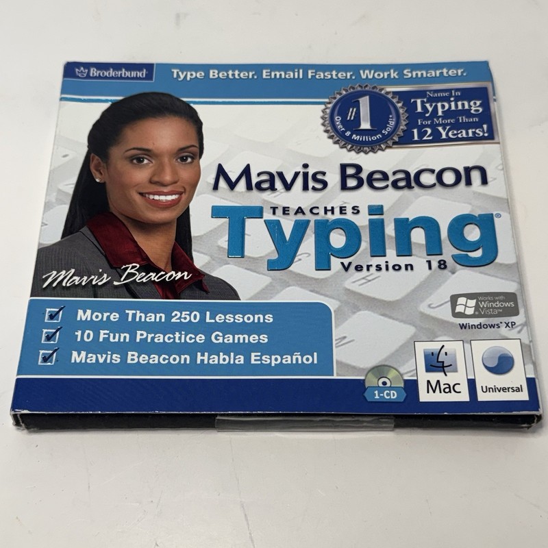 Mavis Beacon Teaches Typing Version 18 PC Mac CD-ROM New Sealed Broderbund