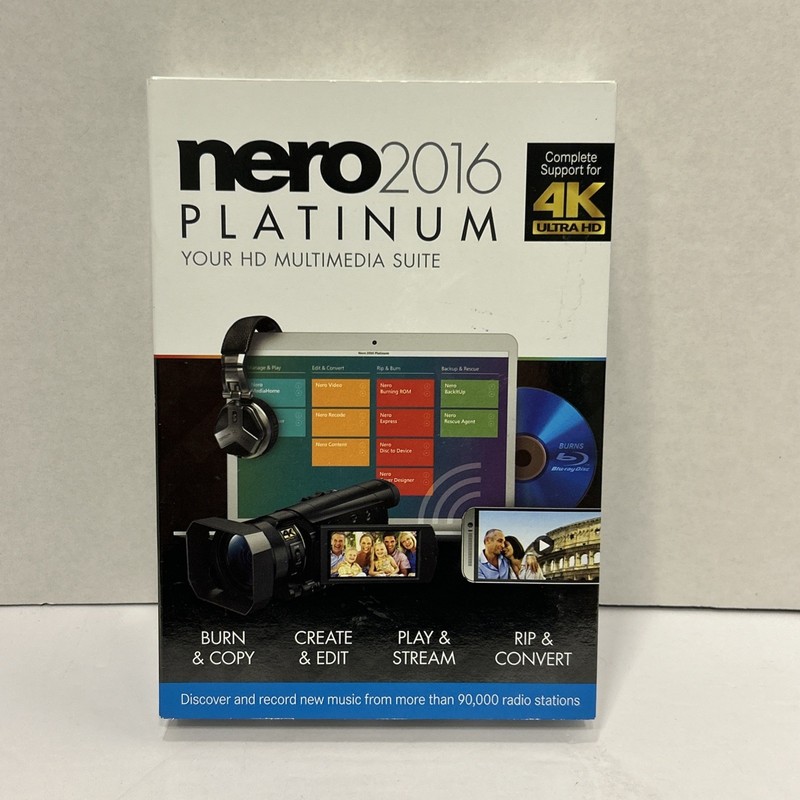 Nero 2016 Platinum HD Multimedia Suite Burn Copy Create Edit Play Convert