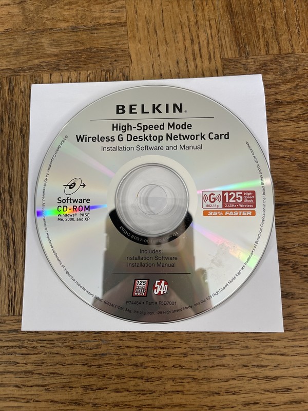 Belkin Wireless G Desktop Network PC Software