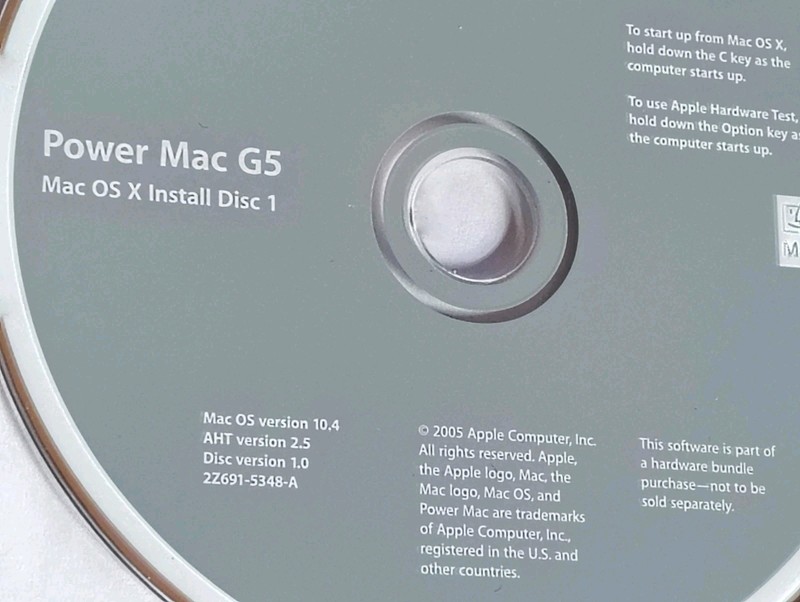 Power Mac G5 OS X Install Discs 10.4 2Z691-5348-A & 2Z691-5432-A Apple PowerMac gallery