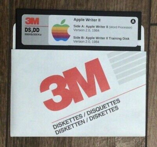 Apple IIe/IIc – Apple Writer II Word Processor – 5.25” 2-in-1 Floppy Disk