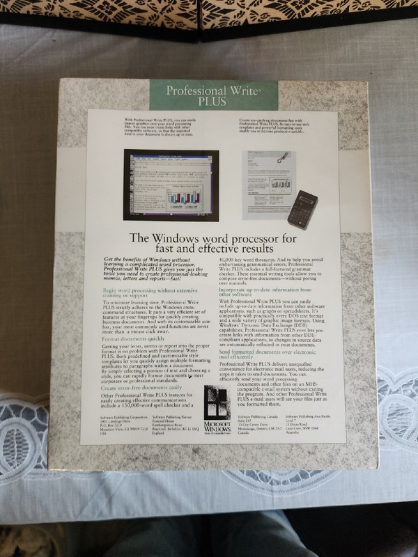 Microsoft Windows Professional Write Plus Disk Word Processor 1991 Advance Copy! gallery
