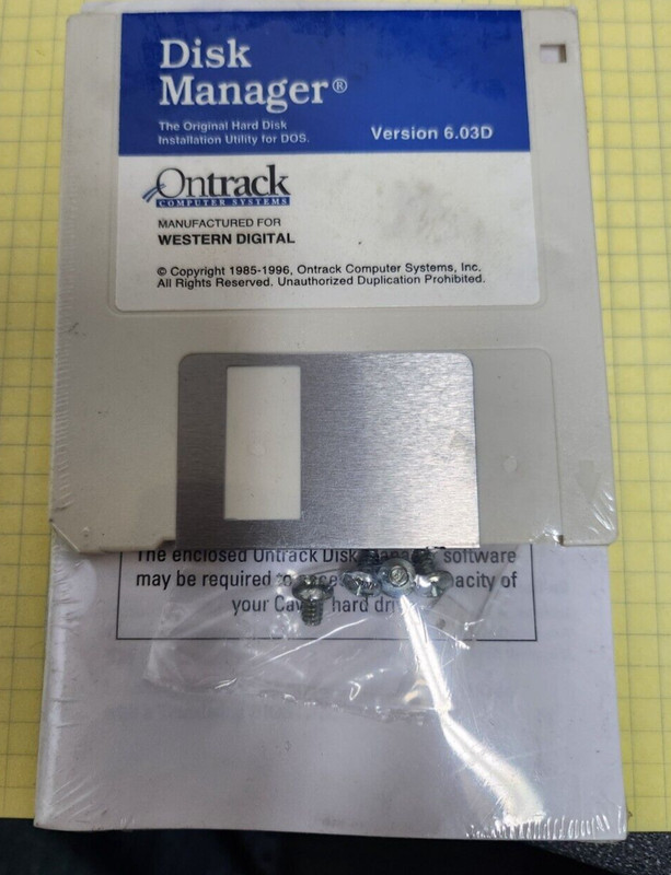 Western Digital Disk Manger for DOS Ver. 6.03D – NEW / Sealed!