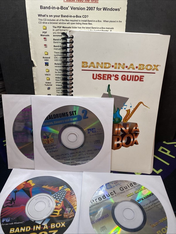 Band in A Box Music Software PG Music 5 CD 2 Manuals Windows 95 Nice! Studio D1