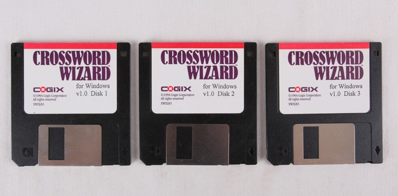 Crossword Wizard for Windows, v1.0, Lot of 3, 3 1/4″ Floppy Disks, 1994