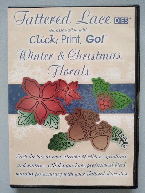 WINTER/CHRISTMAS FLORALS – Papercraft CD Rom, TatteredLace/Click,Print,Go – NEW