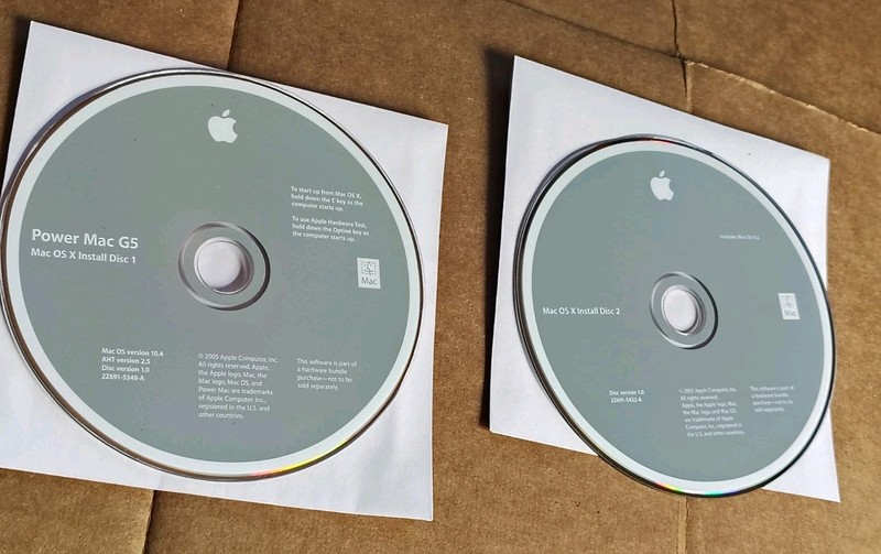 Power Mac G5 OS X Install Discs 10.4 2Z691-5348-A & 2Z691-5432-A Apple PowerMac