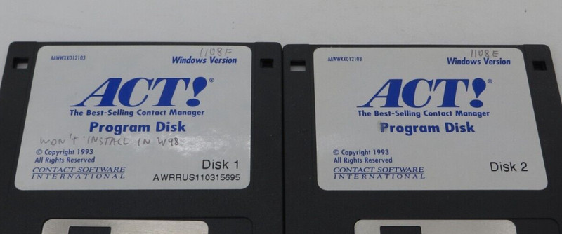 3.5" Floppy Disk ACT! The Best Selling Contact Manager Program Disk 1993 Windows gallery