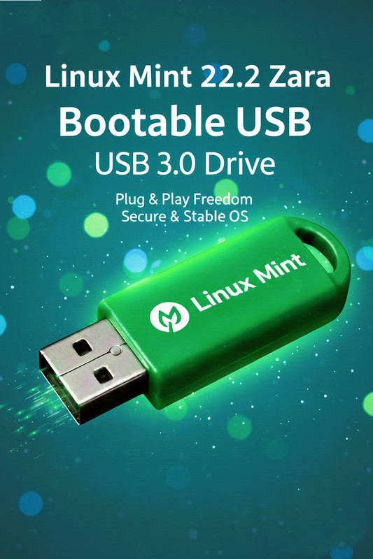 Linux Mint 22.3 Bootable USB 3.0 Cinnamon 64-bit Linux OS – Latest 2026