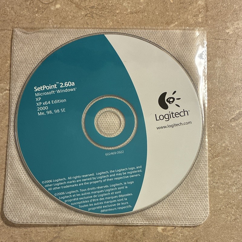 Logitech SetPoint 2.60a Driver Utility CD for Windows XP/2000/Me/98