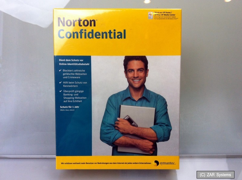 Symantec Norton Confidential 1 Jahr Abo, Vollversion, CD, Deutsch, Antiphishing
